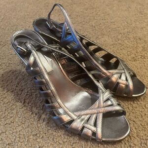 Jones New York Metallic Strappy Heels